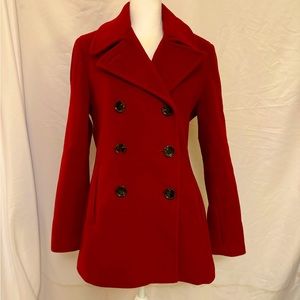 Calvin Klein Pea Coat.  Wool, Cashmere, nylon blend.